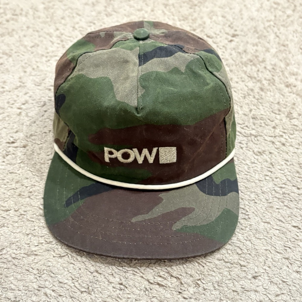 Deso Adjustable Camo Hat Pow Winter Snowboard Embroidered Canvas Cap